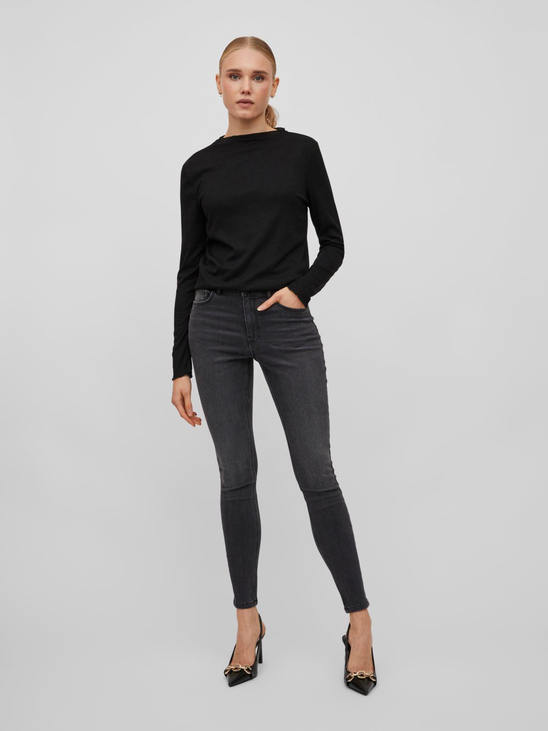 VISARAH Jeans - Dark Grey Denim