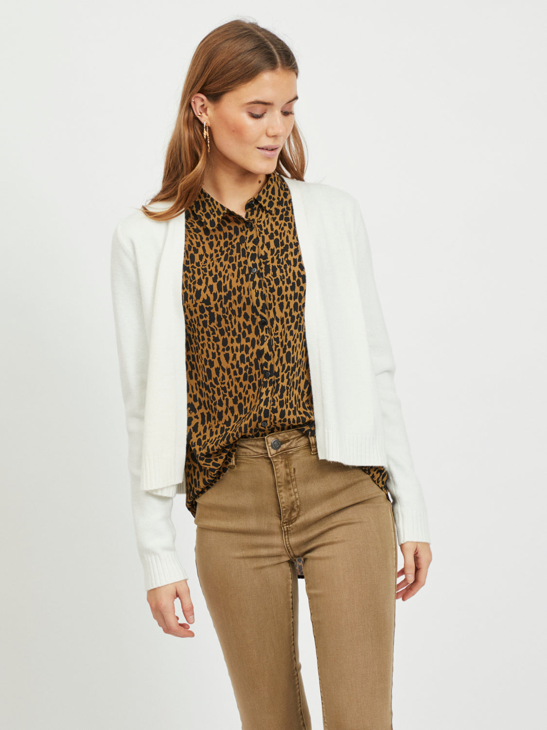 VIRIL Short Cardigan - White Alyssum
